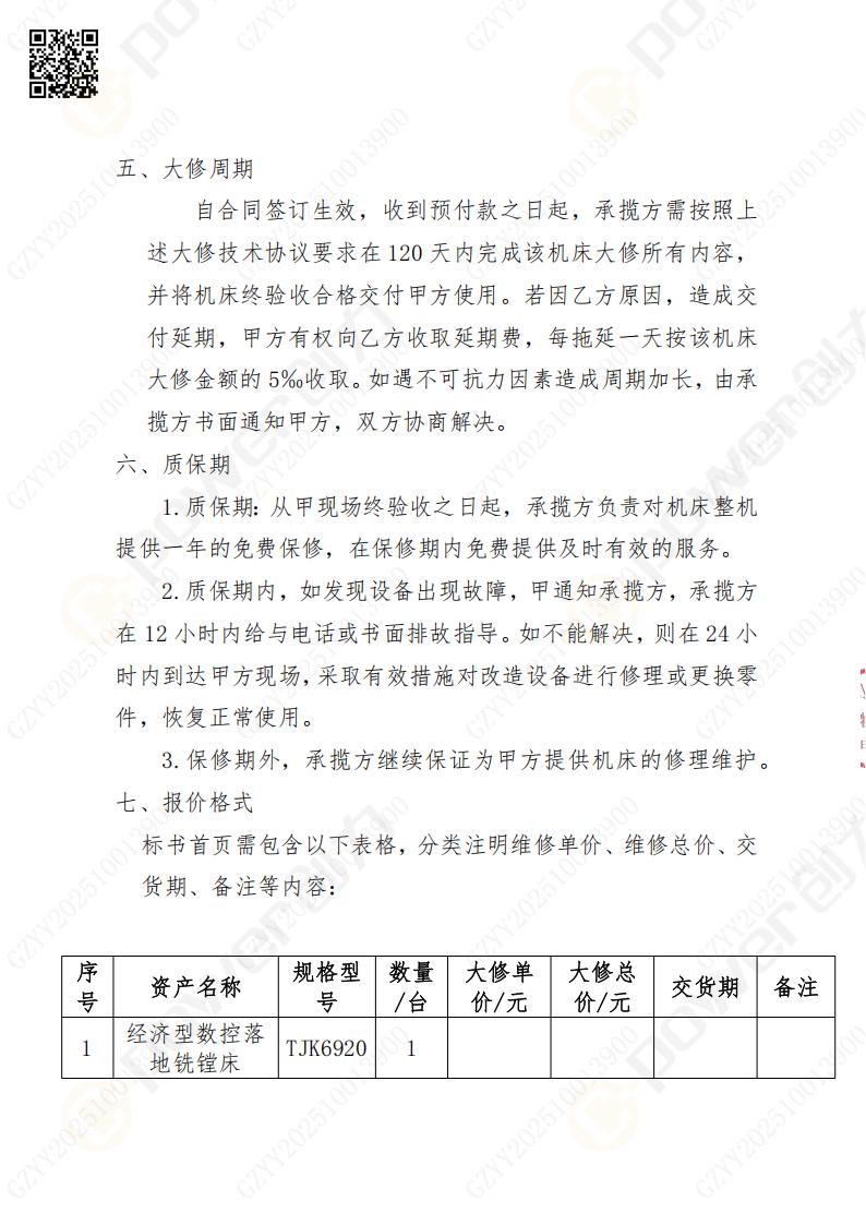 苏州摩斯国际矿山设备有限公司大修镗铣床招标公告(图9)